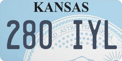 KS license plate 280IYL