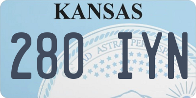 KS license plate 280IYN