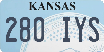 KS license plate 280IYS