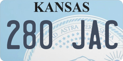 KS license plate 280JAC
