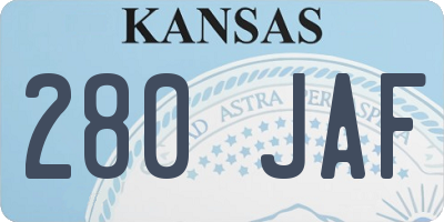 KS license plate 280JAF