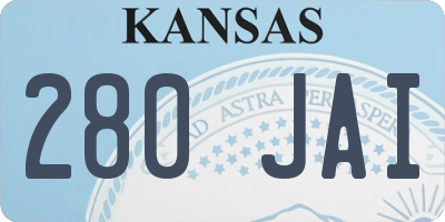 KS license plate 280JAI