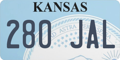 KS license plate 280JAL