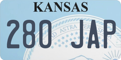 KS license plate 280JAP