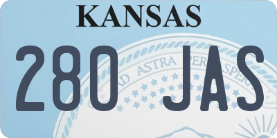 KS license plate 280JAS