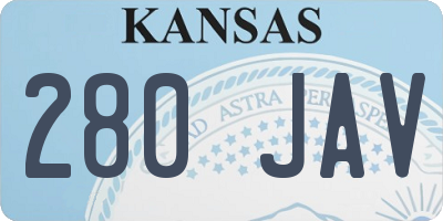 KS license plate 280JAV