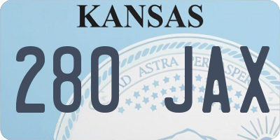 KS license plate 280JAX