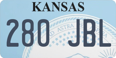 KS license plate 280JBL