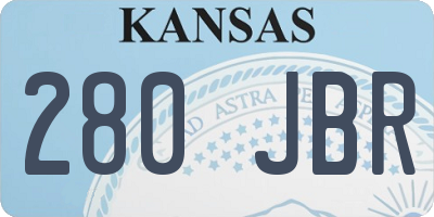KS license plate 280JBR