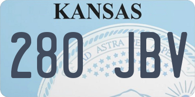 KS license plate 280JBV