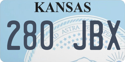 KS license plate 280JBX