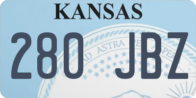 KS license plate 280JBZ