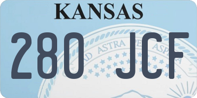 KS license plate 280JCF