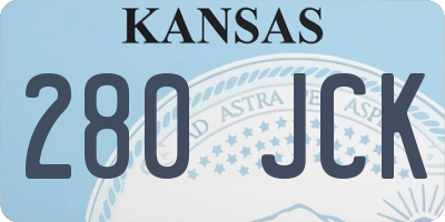 KS license plate 280JCK