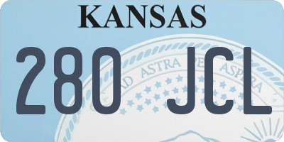 KS license plate 280JCL