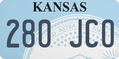 KS license plate 280JCO