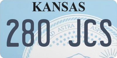KS license plate 280JCS