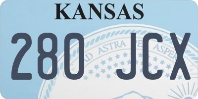 KS license plate 280JCX