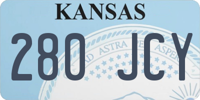 KS license plate 280JCY