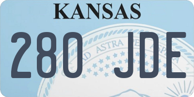 KS license plate 280JDE