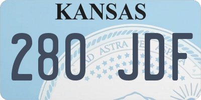 KS license plate 280JDF