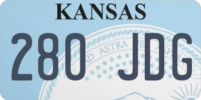 KS license plate 280JDG