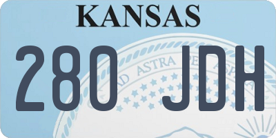 KS license plate 280JDH