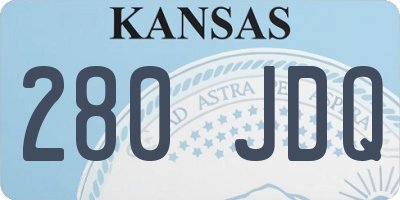 KS license plate 280JDQ