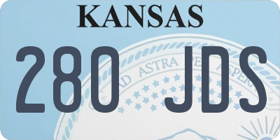 KS license plate 280JDS