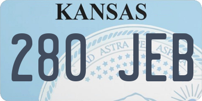 KS license plate 280JEB