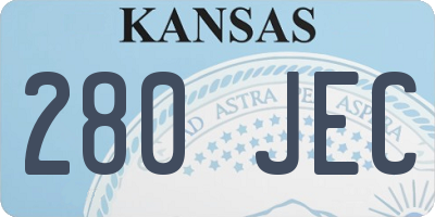 KS license plate 280JEC