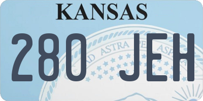 KS license plate 280JEH