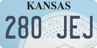 KS license plate 280JEJ