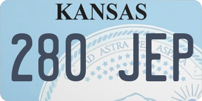 KS license plate 280JEP