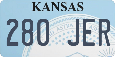 KS license plate 280JER