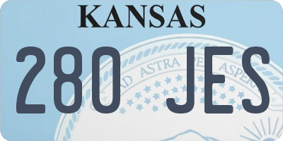 KS license plate 280JES