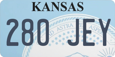 KS license plate 280JEY