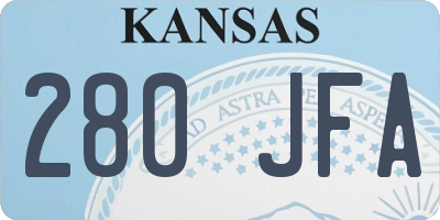 KS license plate 280JFA