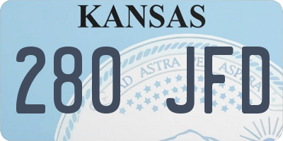 KS license plate 280JFD
