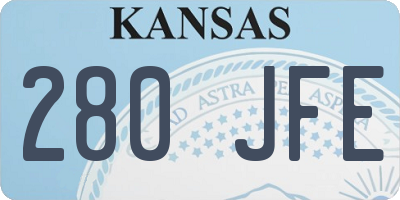 KS license plate 280JFE