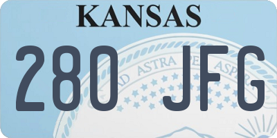 KS license plate 280JFG