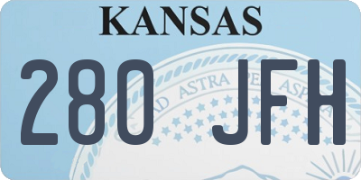 KS license plate 280JFH