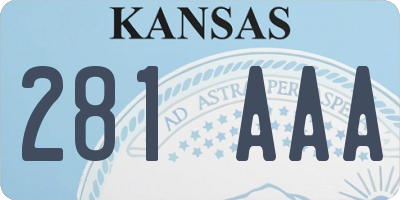 KS license plate 281AAA