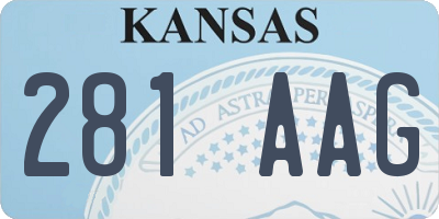 KS license plate 281AAG