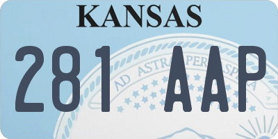 KS license plate 281AAP