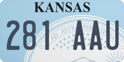 KS license plate 281AAU