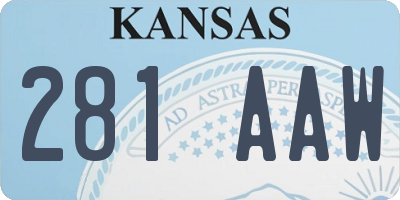 KS license plate 281AAW