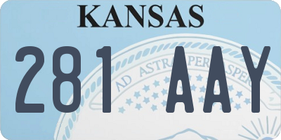 KS license plate 281AAY