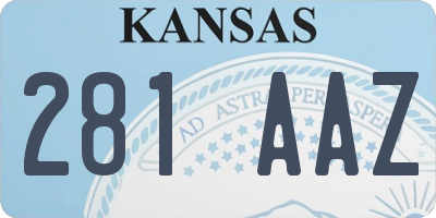 KS license plate 281AAZ