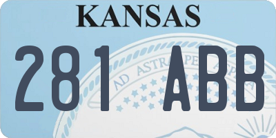 KS license plate 281ABB